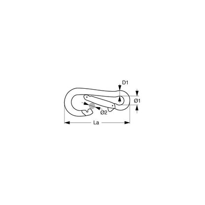 Karabinerhaken - asymetrisch TWIST LOCK und Kausch